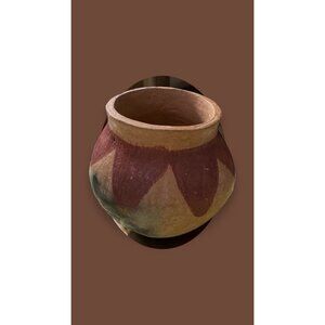 Raramuri Handmade Native American Pottery In Triangles, Buff & Diamonds
